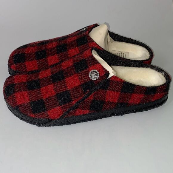 New in Box Birkenstock Zermatt Red plaid slipper shoe Sz 35 US 4.5/5 - Picture 5 of 11
